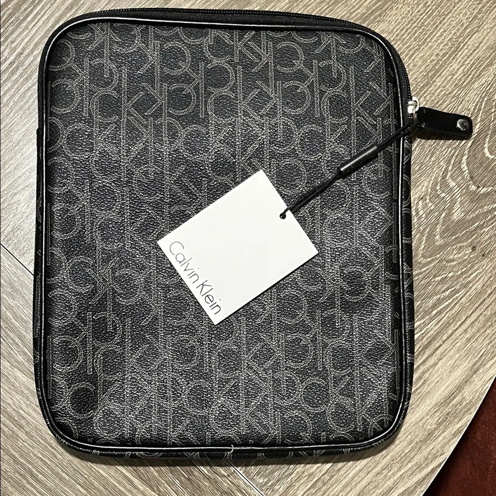 Calvin Klein Monogram Gray Tablet Bag